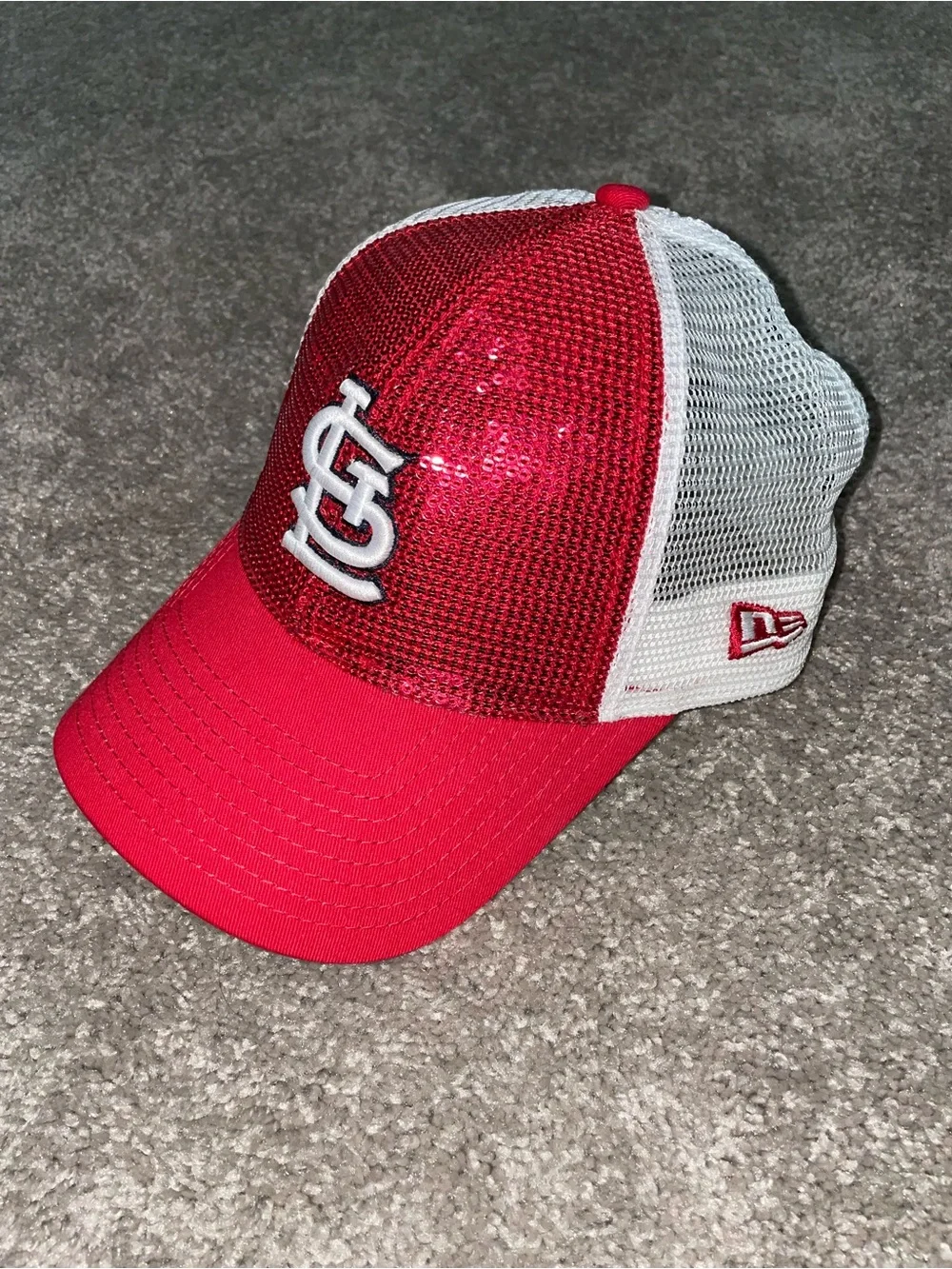 Women’s St. Louis Cardinals Red/White Dazzle/Sequin Adjustable Hat New Era